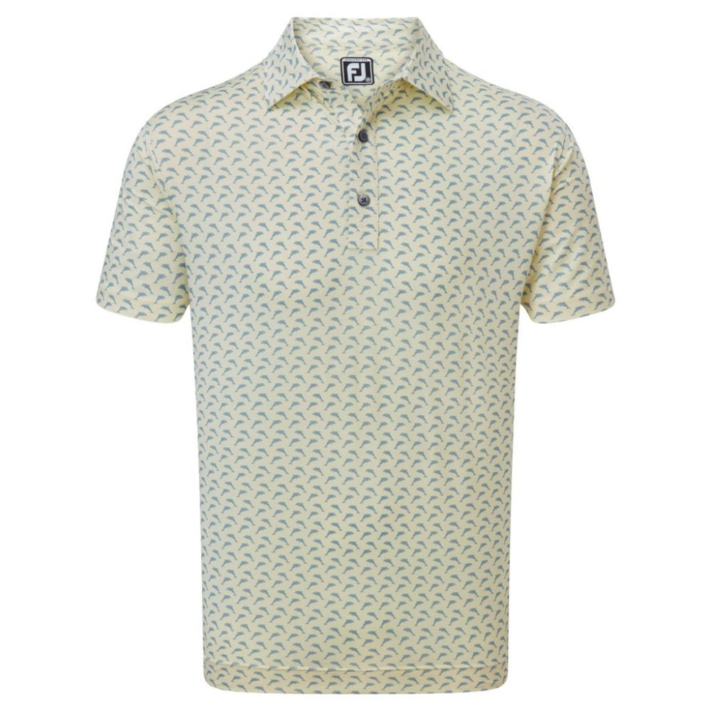 FootJoy Mens Leaping Dolphins Print Lisle Polo Shirt Size LG